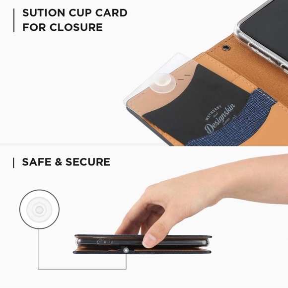 Design Skin Galaxy S10 Case Wallet Cover Leather with Card Holder - Navy - Picture 8 of 11